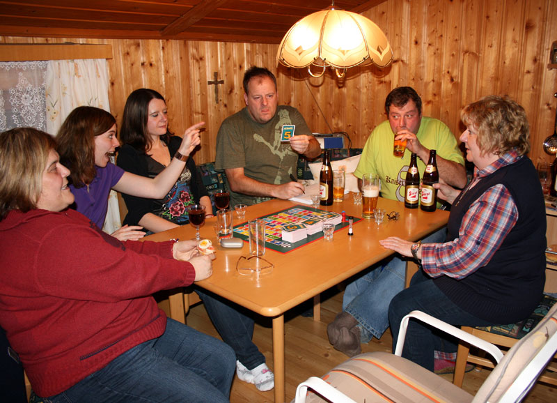 Stimmungsvolle Silvesterparty in der Ferienwohnung im “Rehaberhof”.