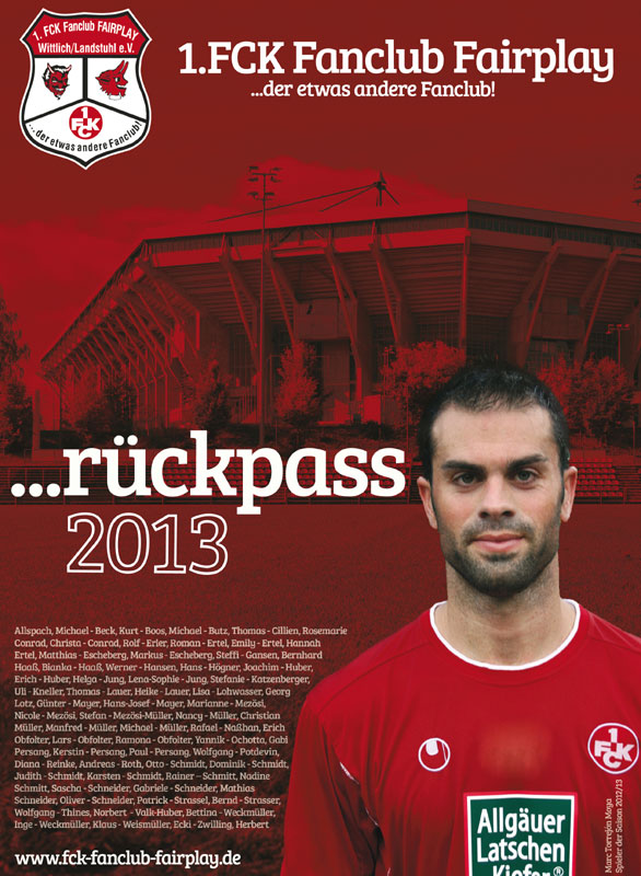 Die Titelseite des Fairplay-Magazins „rückpass 2013“.