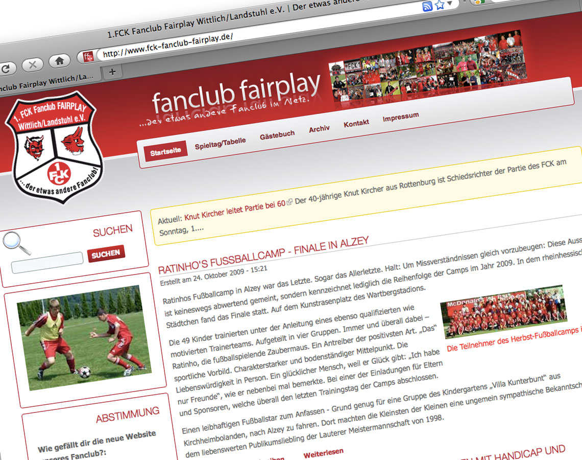 Die neue Website des 1.FCK Fanclubs Fairplay Wittlich/Landstuhl e.V.